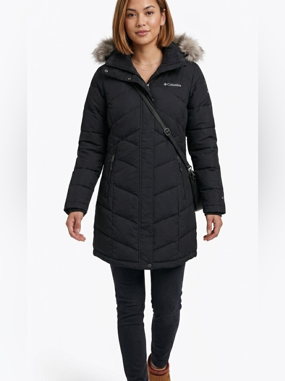 COLUMBIA | OMNI HEAT QUILTED FUR HOOD PARKA MINIMAL WEAR